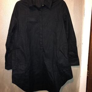 Soft Surroundings  Black  Jacquard  Long Sleeve  Dress  Large